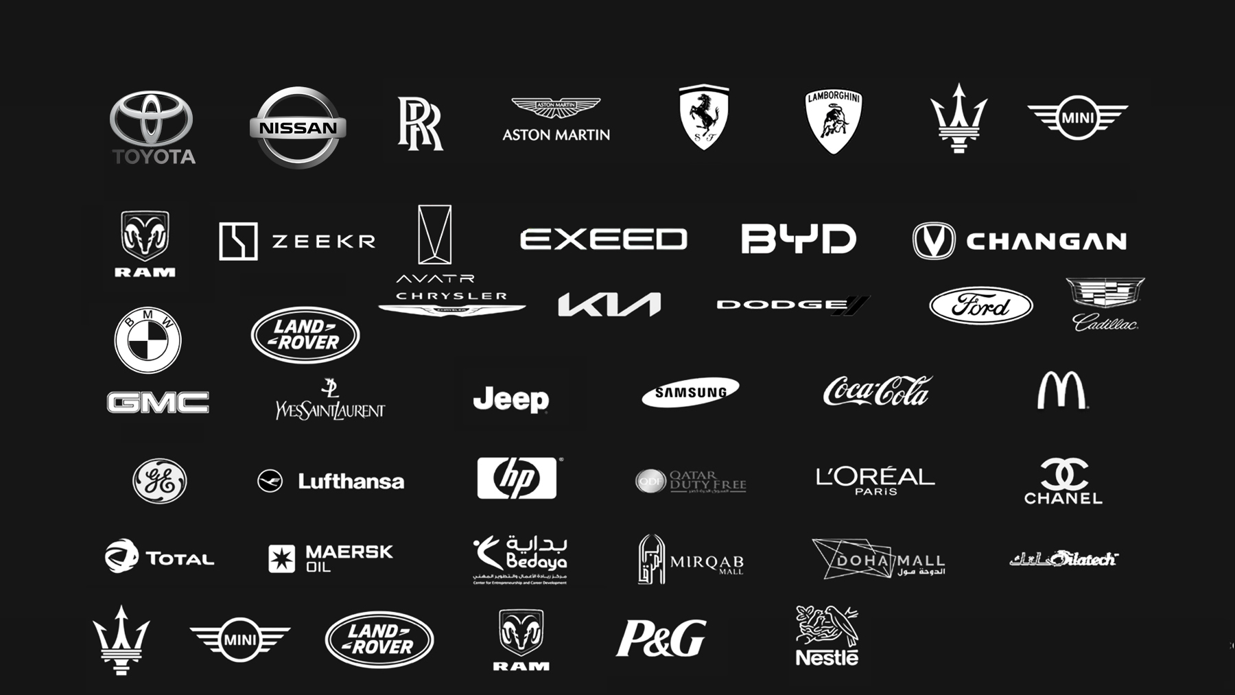 Automotive and consumer brand client logos