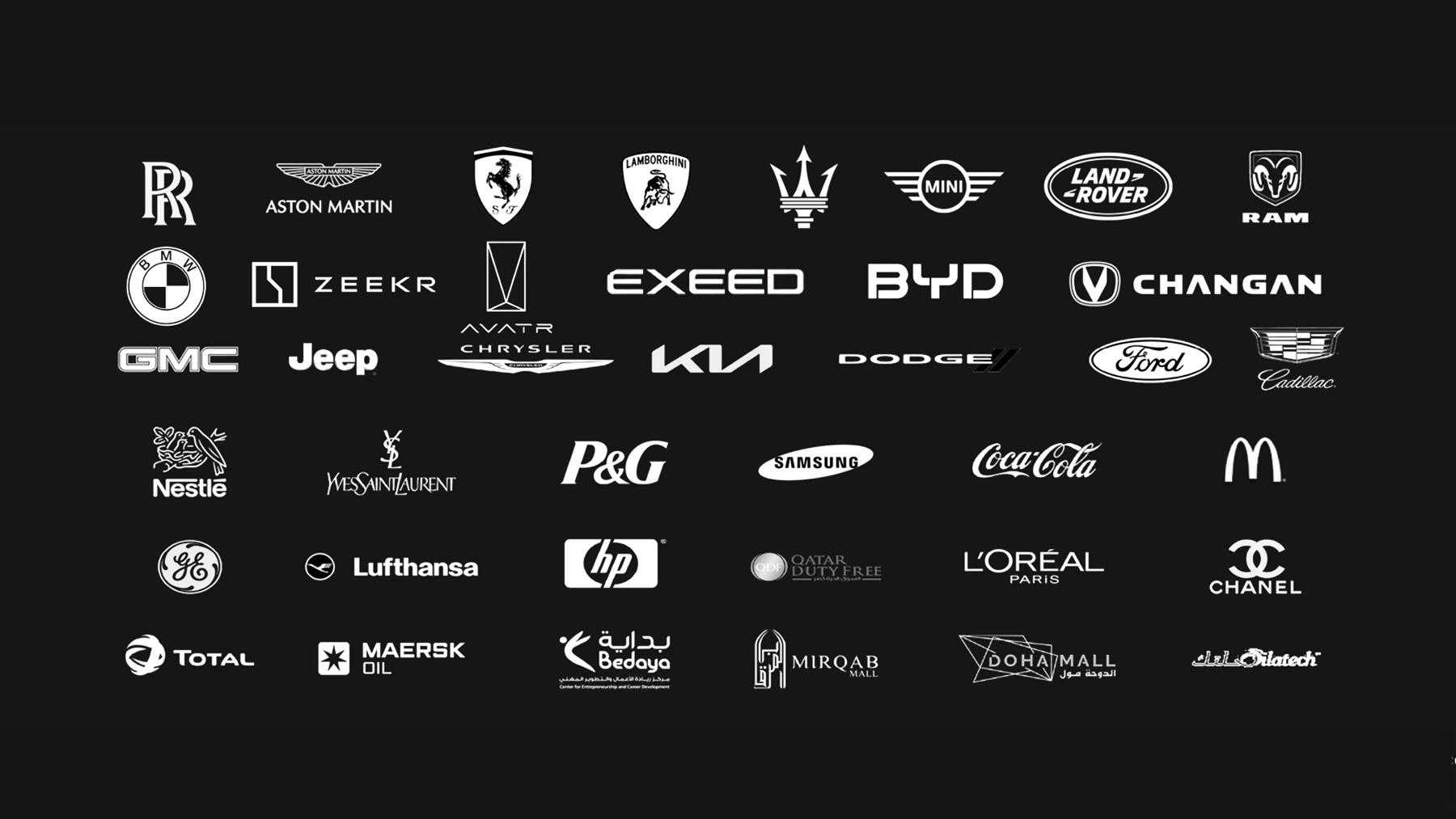 Automotive and consumer brand client logos