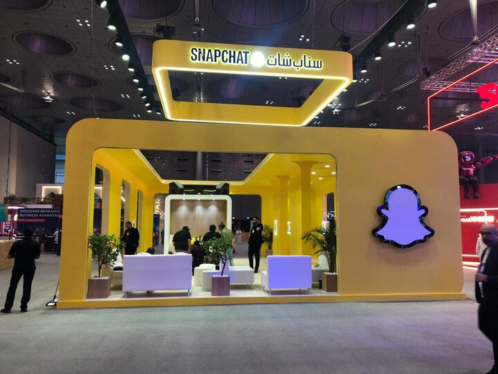 Visitors at the Snapchat stand